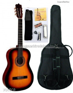MSA napsárga klasszikus gitár sok kiegészítővel, C25