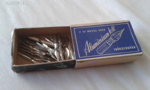Aluminium toll írószergyár fém tollhegy tollhegyek eredeti dobozban