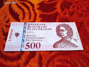 2010 -es UNC Soproni Kékfrank városi pénz 500 korona vízjeles fémszálas bankó!!!! (L0825)