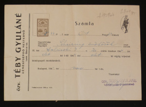 Téby Gyuláné kéményseprő mester számla 1944