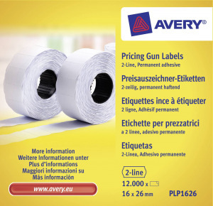 Avery-Zweckform Ár etikett PLP1626 Permanens Etikett szélesség: 26 mm Etikett magasság: 16 mm Feh...