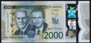Jamaica 2000 dollár polymer UNC 2023