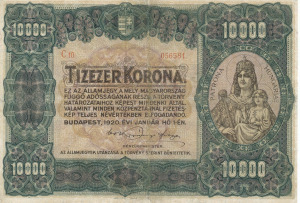 10000 Korona 1920.01.01. (C 10)  G+  Orell Füssli Zürich