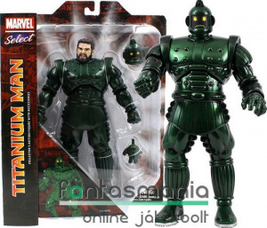 16-22cm-es Marvel Select Bosszúállók figura - Titanium Man masszív Vasember ellenség figura sisakos