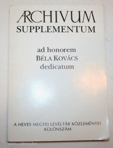 Archivum supplementum ad honorem Béla Kovács dedicatum, v4972