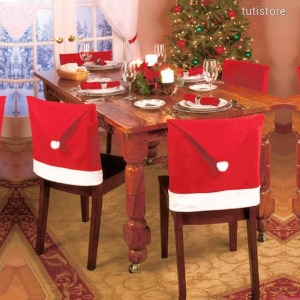 Mikulás sapka széksapka  székhuzat Karácsonyra Télapóra ünnepi lakás dekorációs kellék