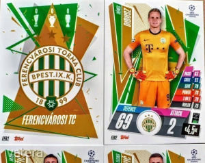 Ferencváros FTC Fradi 16 darabos teljes focis kártya szett Topps Match Attax Champions League 2021