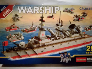 Új Lego 811db-os katonai csatahajó szett hajó  építőjáték Lele Brother építő játék építőkocka