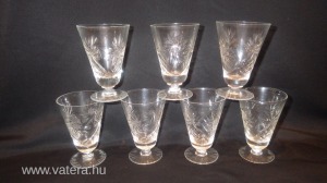 7 db talpas csiszolt üveg pohár (meghosszabbítva: 3136162739) - Vatera.hu Kép