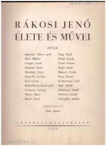 Rákosi Jenő élete és művei (1930.)