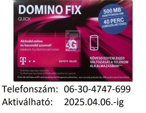 ÚJ!!! Telekom-os (T-Mobile-os) Domino FIX normál-micro-nano SIM kártya Új!