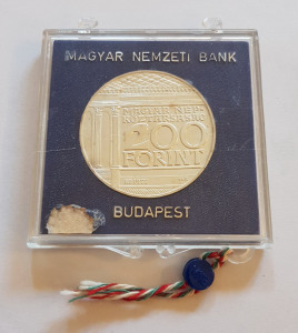 1977 Magyar Nemzeti Múzeum, ezüst 200 Forint eredeti MNB tokban