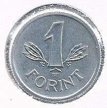 1989 Magyar Népköztársaság aluminium, verdehibás 1 forint. 800.- forint.