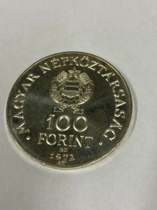 Ezüst pénzérme - 100 Forint, 1972, Budapest újra egyesítése alkalmából---  Ezüst 100 Ft.-os...