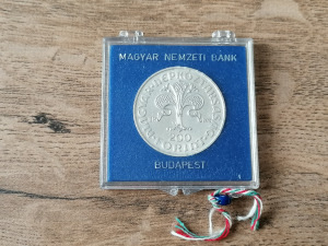 200 forint 1978 Az első magyar aranyforint emlékére ezüst MNB tokban BU