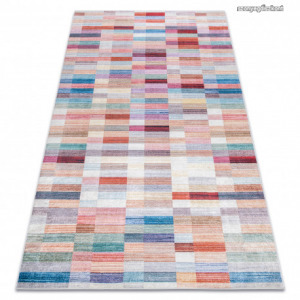 ANDRE 2295 mosható szőnyeg Csík csúszásgátló - rózsaszín / kék 80x150 cm
