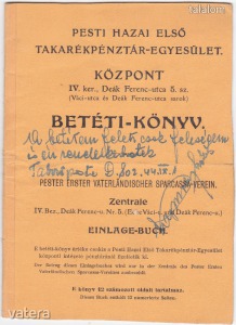 1939. Pesti Első Takarékpénztár-Betétkönyv  (115)