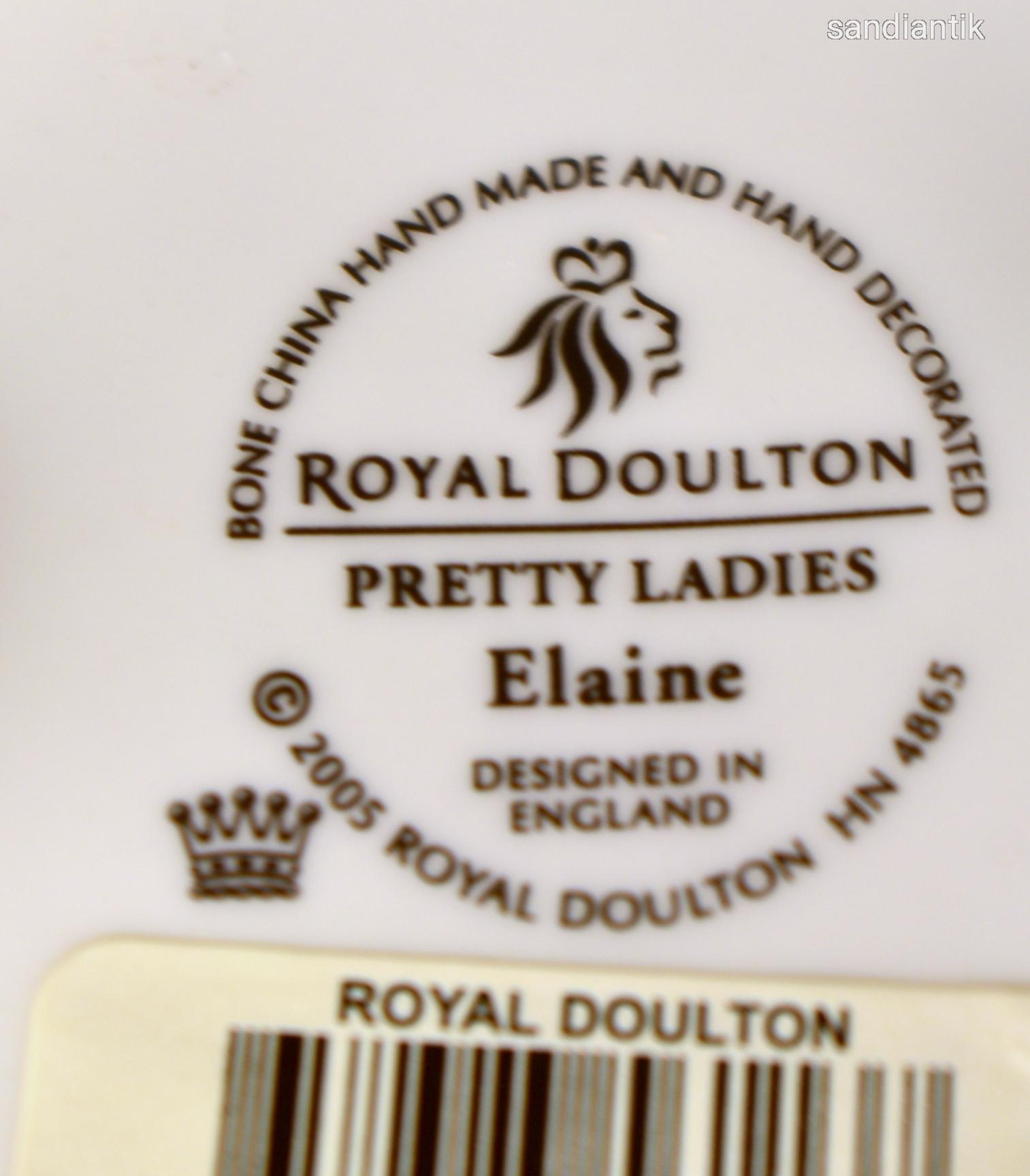 ELAINE ... LÁNY LEGYEZŐVEL ... GYŰJTŐI ROYAL DOULTON PORCELÁN SZOBOR X