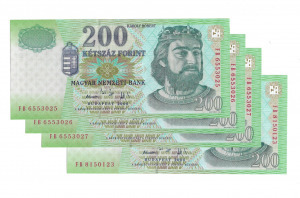200 forint 2006 FB 3db Sorszámkövető + 1db - UNC -