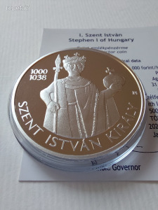 2021.I. Szent István ezüst 15000 forint PROOF UNC.