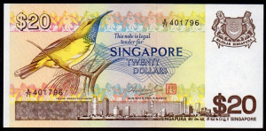 Szingapúr 20 dollár UNC 1979