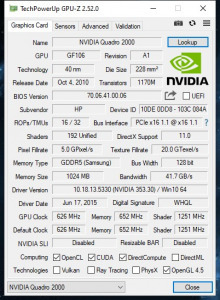 nVidia QUADRO 2000 DDR5 1GB