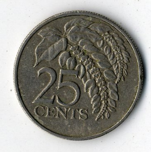 Trinidad és Tobago nikkel 25 Cent 1981