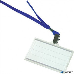 Azonosítókártya tartó, kék nyakba akasztóval, 85x50 mm, műanyag, DONAU