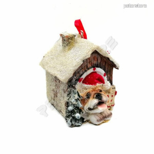 Karácsonyi dísz - Bulldog Kutya Házban