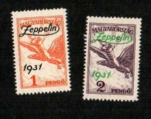 1931 Zeppelin pár - (*) diszkrét falcnyommal