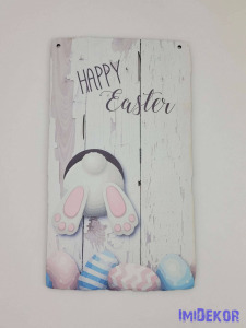Nyuszis kopogtató alap 17,5x30cm - Happy Easter