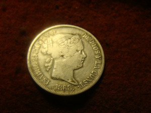 Fülöp-szigetek ezüst 20 centimos 1868