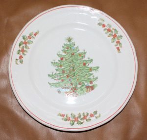 karácsonyi porcelán tányér
