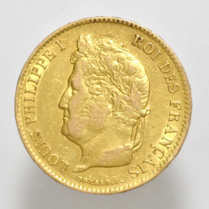 1836  Francia o.  Lajos Fülöp   arany 40 francs    (PAP320)