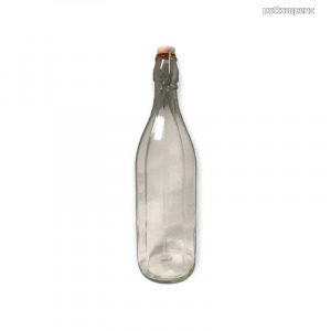 Pálinkás üveg 1 L sokszögletű, csatos kupakkal