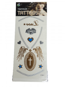 Ideiglenes lemosható tetoválás - arany tetoválás matrica, nyaklánc minta - ÚJ