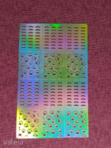 Műköröm Díszítés Nail Stencil Hologramos Öntapadós Matrica 19.