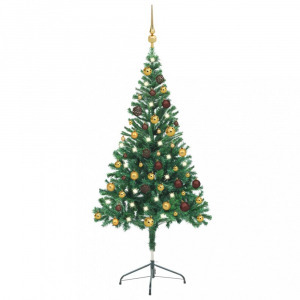 megvilágított műkarácsonyfa 380 ággal gömb szettel 150 cm