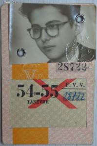 Fővárosi Villamosvasút FVV bérlet 1954-55