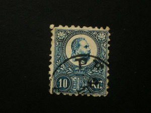 Magyarország 1871 Réznyomat 10 Kr. Pe(st) saroktörés L