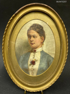 Angyalffy Erzsébet (1861-1940) festőművész -  Hayden Anna portréja  c. keretezett festménye