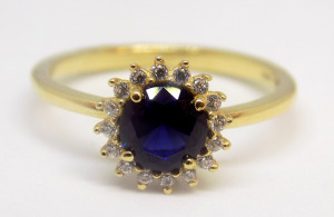 Kék köves arany gyűrű (ZAL-Au 109628)