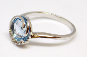 Kék topáz köves fehér arany gyűrű (ZAL-Au 108320)
