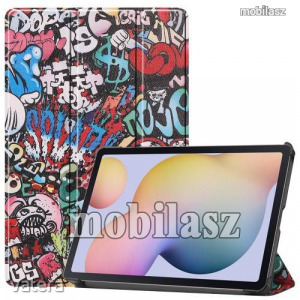 SAMSUNG Galaxy Tab S7 (SM-T870/T875/T876B), Tablet tok, Trifold flip, graffiti mintás
