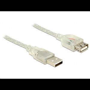 Delock 83882 USB 2.0 Type-A male > USB 2.0 Type-A female 1.5m áttetsző (83882)