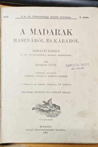 HERMAN OTTÓ: MADARAK HASZNÁRÓL ÉS KÁRÁRÓL. 1914. (240214-32F)