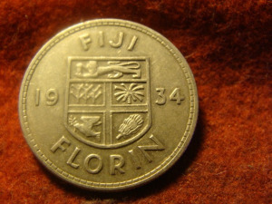 Fiji ezüst 1 florin 1934  11,3 gramm