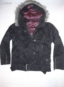 RED HERRING lány szőrmés kapucnis téli dzseki, kabát, 158-160-as