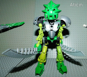 Lego 8567 Lewa Nuva - robotlény harcos. Klasszikus Bionicle legó katona, akciófigura, 2002-ből.