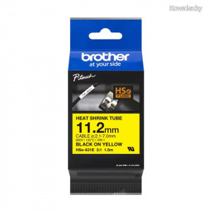 Brother HSE-631E P-Touch szalag 11,2mm Black on Yellow - 1,5m HSE631E
